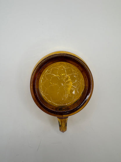 Vintage Lot (4 Pieces) oof Indiana Glass, 2 Tiara Sandwich Pattern Snack Plate and Cup Set in Amber Glass