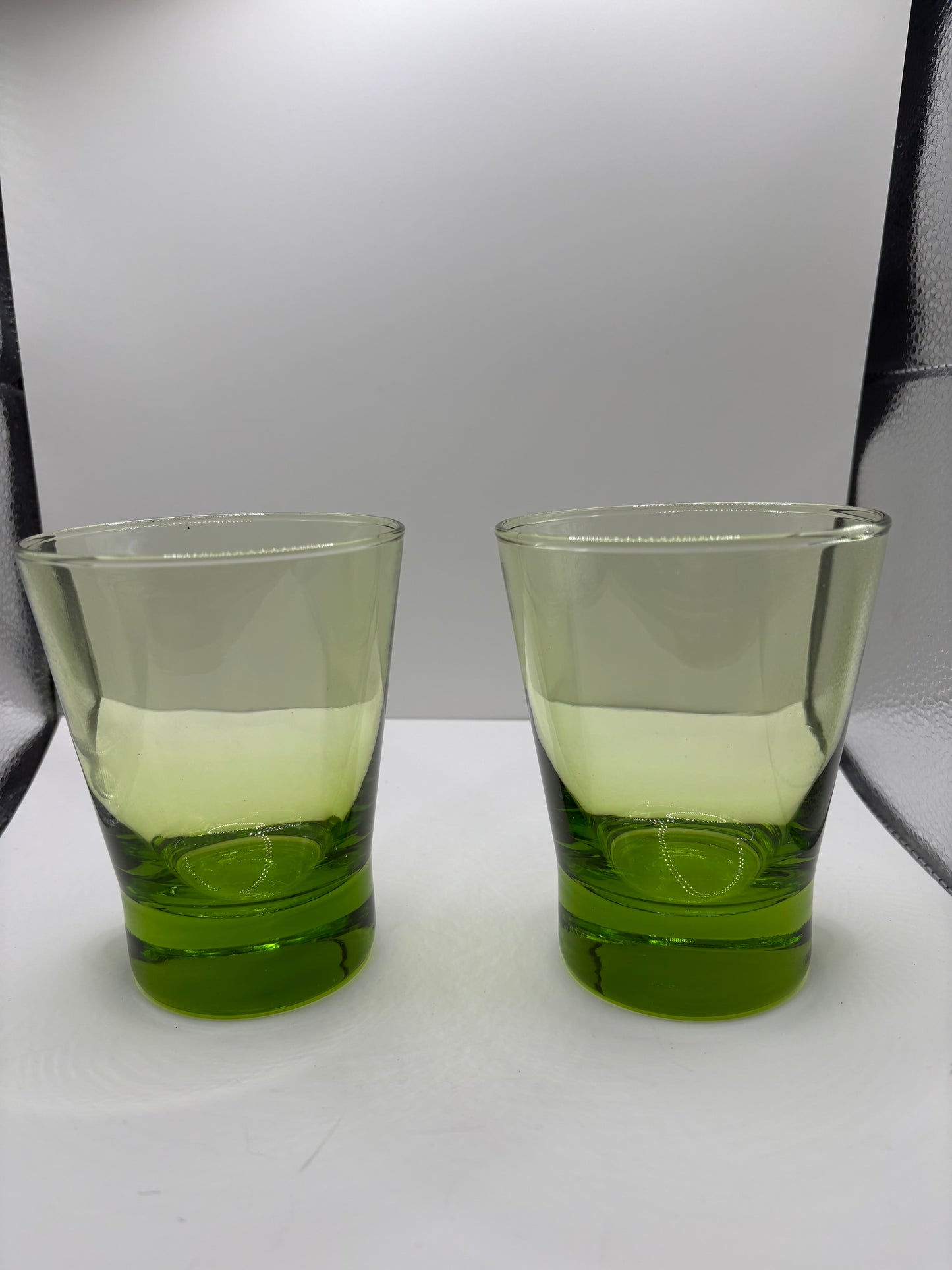 Lot of 2 Vintage Cristar Lime Green Tumblers