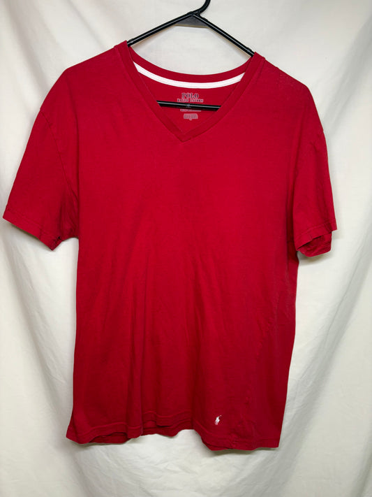 Men's Polo Ralph Lauren Red V-Neck Shirt