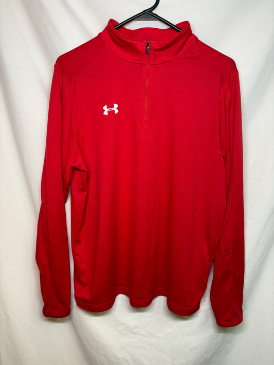 Men's Under Amour Red Quarter Zip Pullover