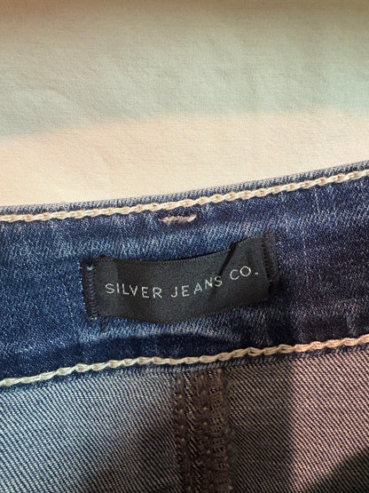 Women's Silver Jeans Co. Boyfriend Blue Cuffed Distressed Shorts