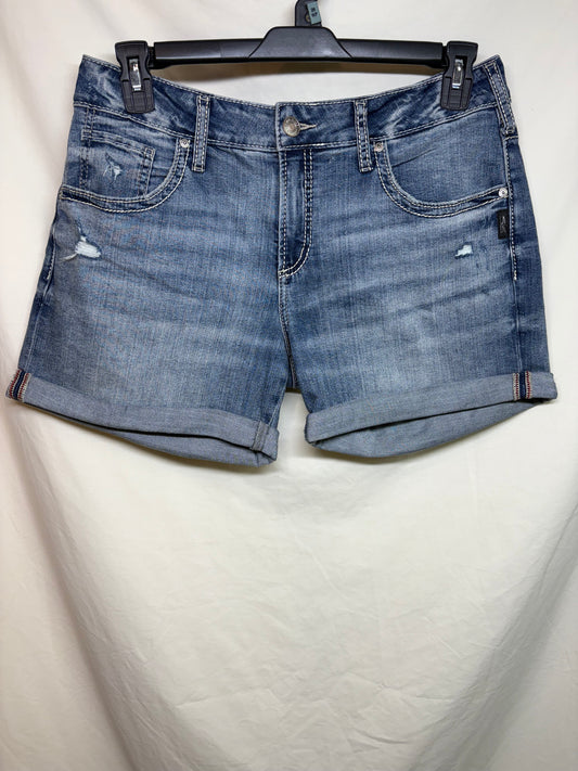 Women's Silver Jeans Co. Boyfriend Blue Cuffed Distressed Shorts