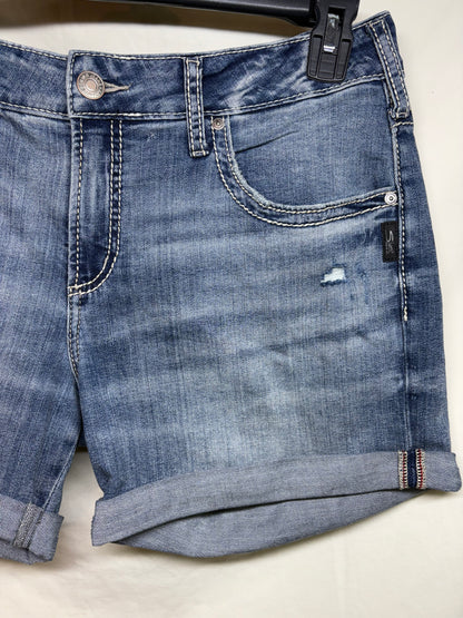Women's Silver Jeans Co. Boyfriend Blue Cuffed Distressed Shorts