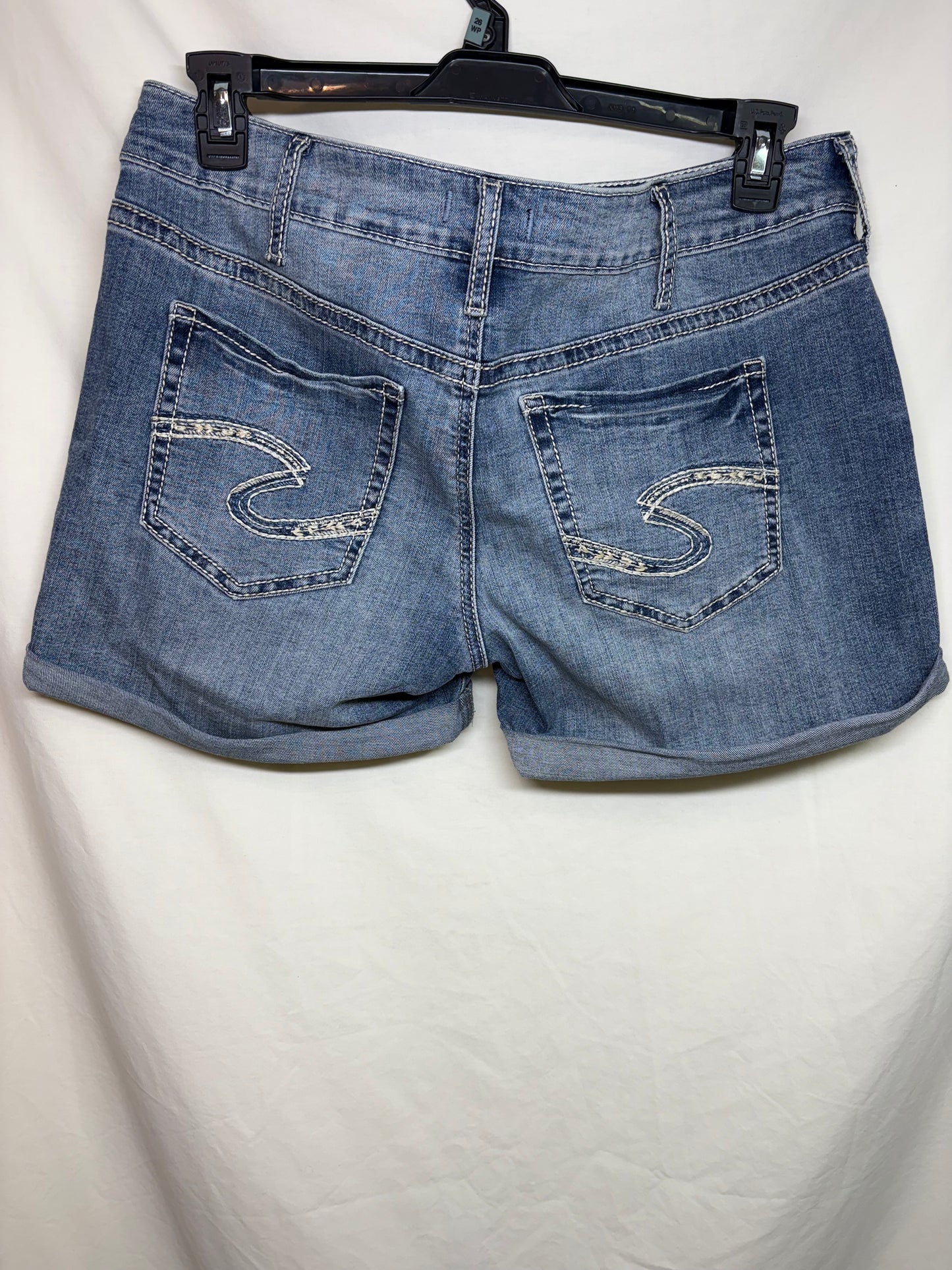 Women's Silver Jeans Co. Boyfriend Blue Cuffed Distressed Shorts