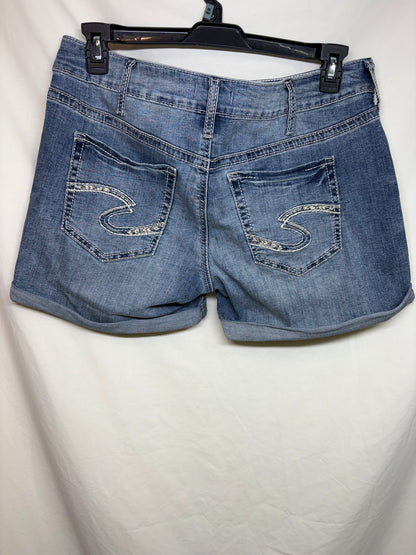 Women's Silver Jeans Co. Boyfriend Blue Cuffed Distressed Shorts