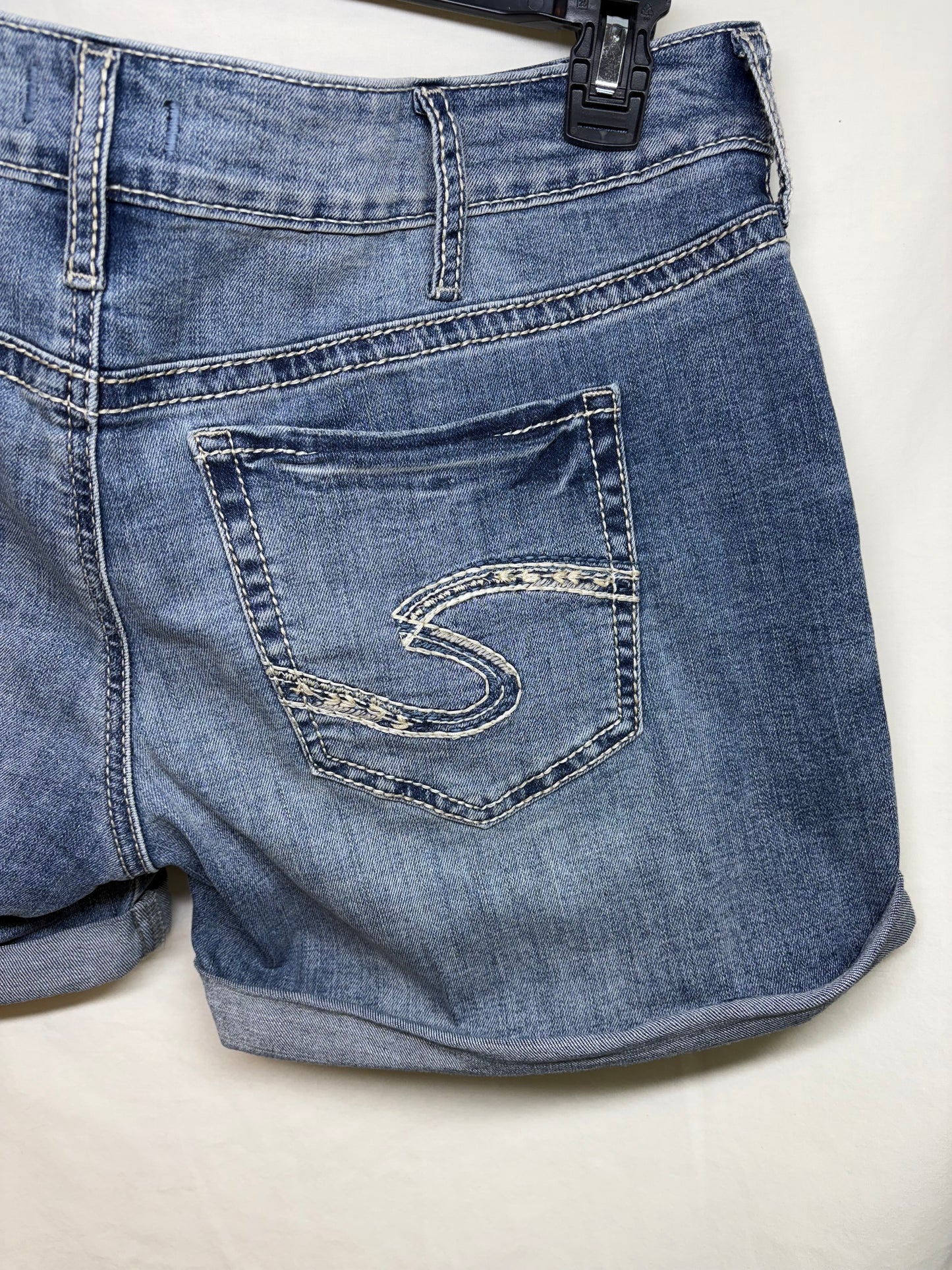 Women's Silver Jeans Co. Boyfriend Blue Cuffed Distressed Shorts