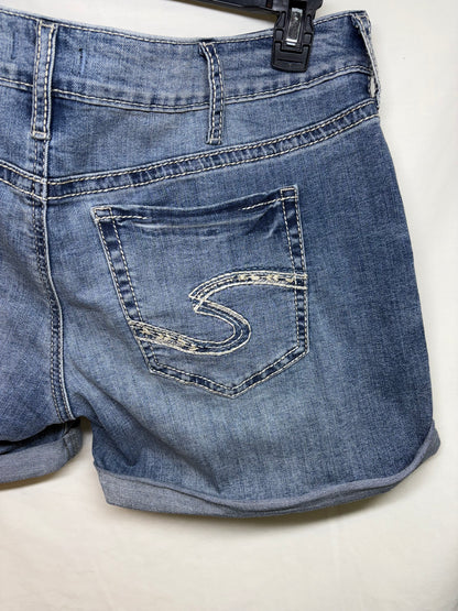 Women's Silver Jeans Co. Boyfriend Blue Cuffed Distressed Shorts