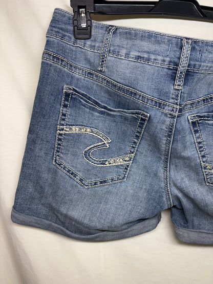 Women's Silver Jeans Co. Boyfriend Blue Cuffed Distressed Shorts