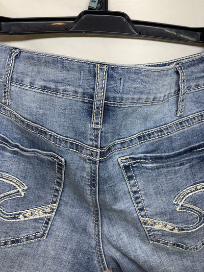 Women's Silver Jeans Co. Boyfriend Blue Cuffed Distressed Shorts