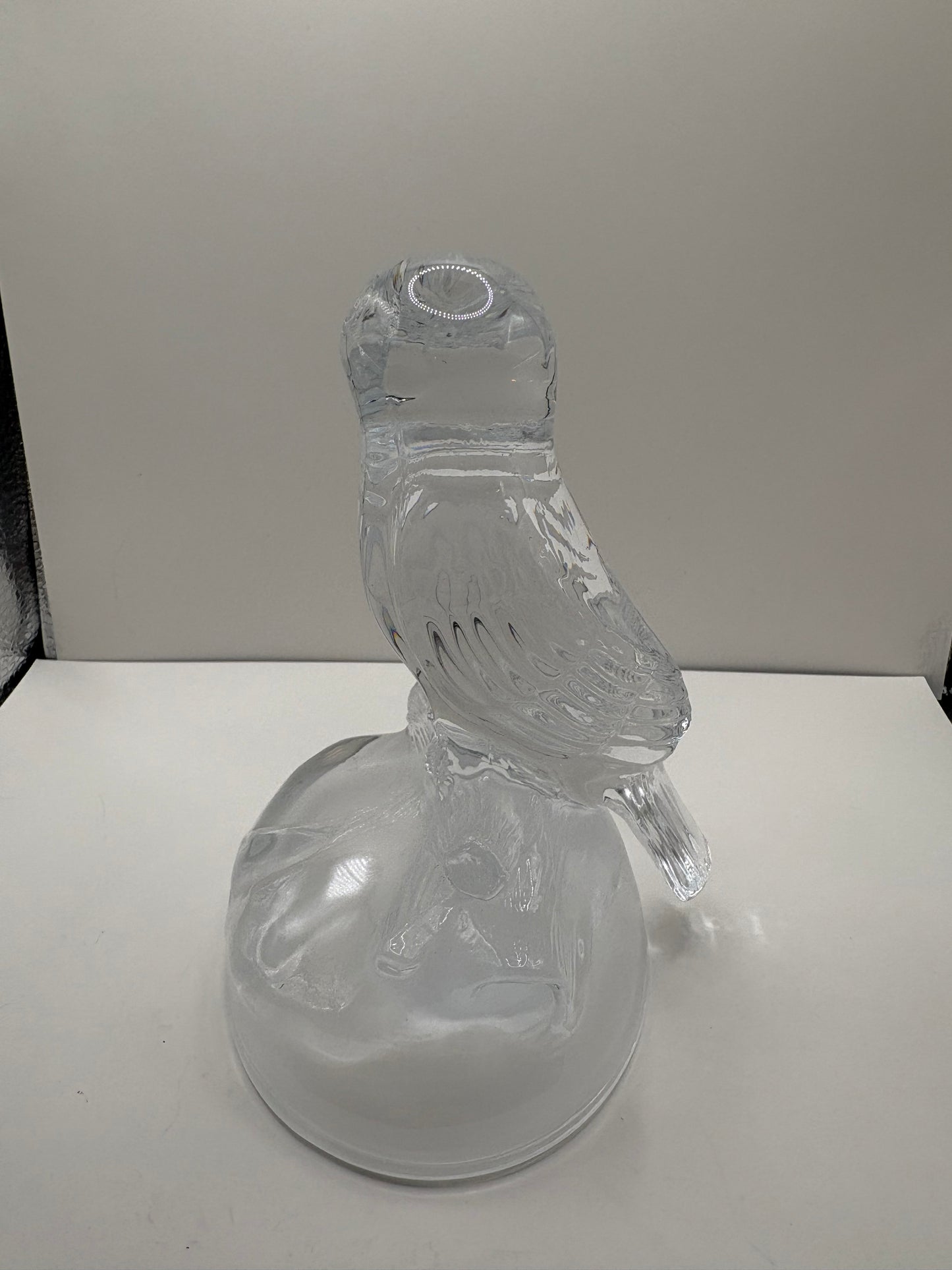 Vintage Cristal d'Arques Owl Figure with a Frosted Glass Base