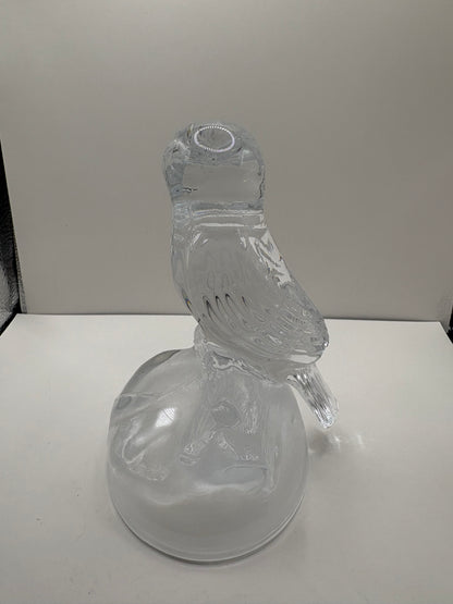 Vintage Cristal d'Arques Owl Figure with a Frosted Glass Base