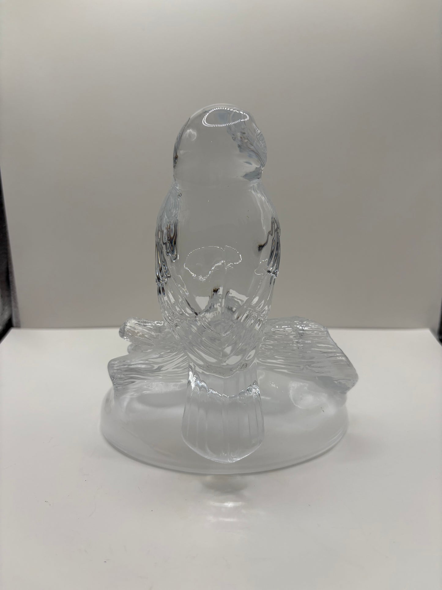 Vintage Cristal d'Arques Owl Figure with a Frosted Glass Base