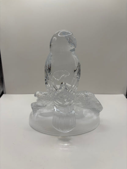 Vintage Cristal d'Arques Owl Figure with a Frosted Glass Base