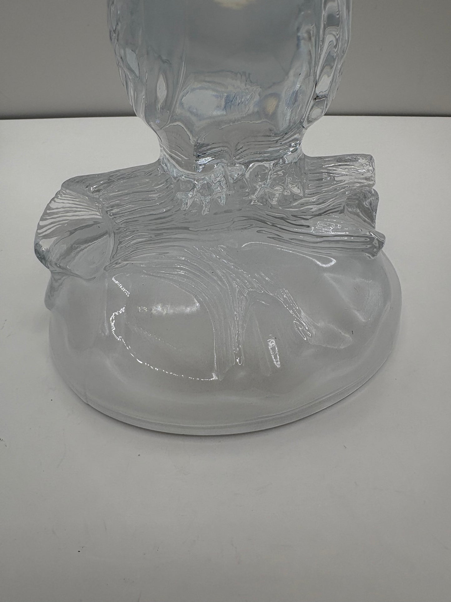 Vintage Cristal d'Arques Owl Figure with a Frosted Glass Base