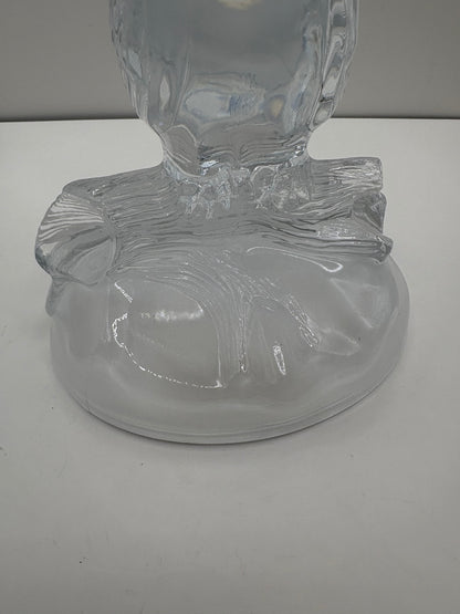 Vintage Cristal d'Arques Owl Figure with a Frosted Glass Base