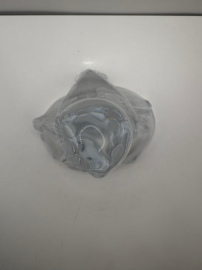 Vintage Cristal d'Arques Owl Figure with a Frosted Glass Base