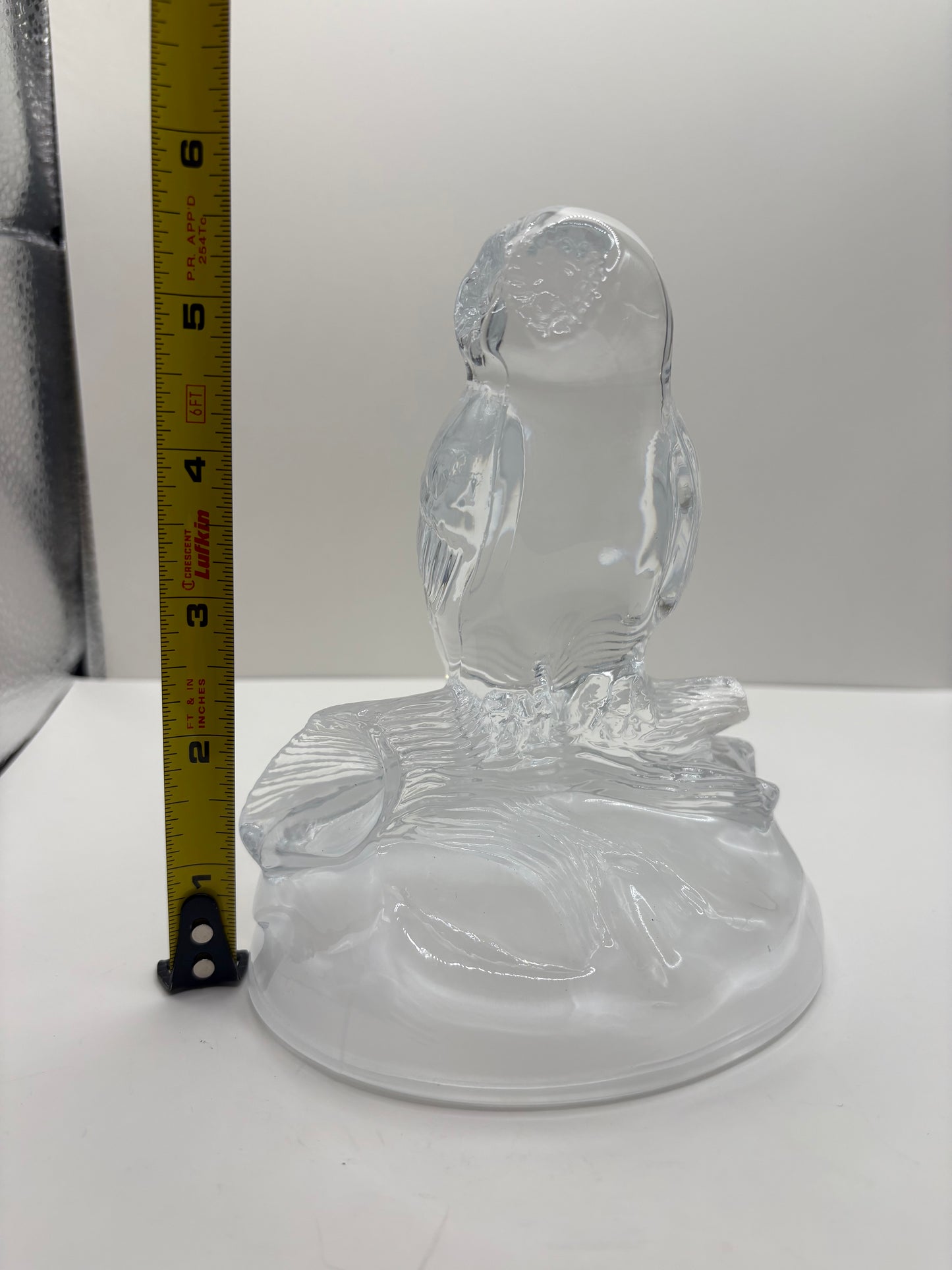 Vintage Cristal d'Arques Owl Figure with a Frosted Glass Base