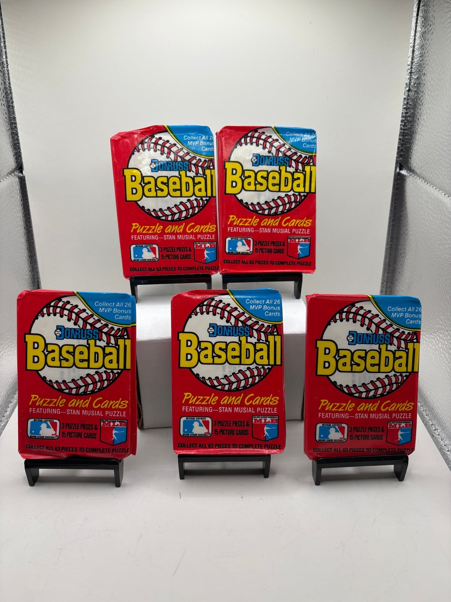 Lot of 5 1988 Donruss Baseball Puzzle & Card Packs