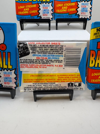 Lot of 5 Fleer 1990 Baseball Card Packs