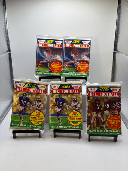 Lot of 5 1990 Score Series 1 NFL Football Card Packs