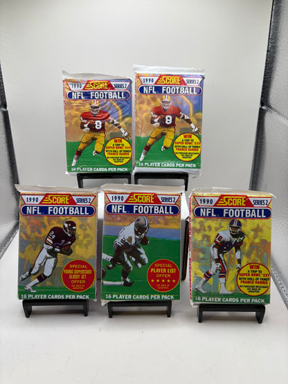 Lot of 5 1990 Score Series 2 NFL Football Card Packs