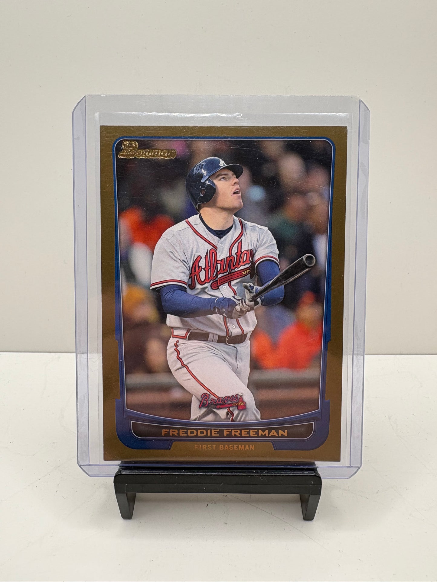 2012 Topps Bowman Freddie Freeman Gold Border Baseball Card